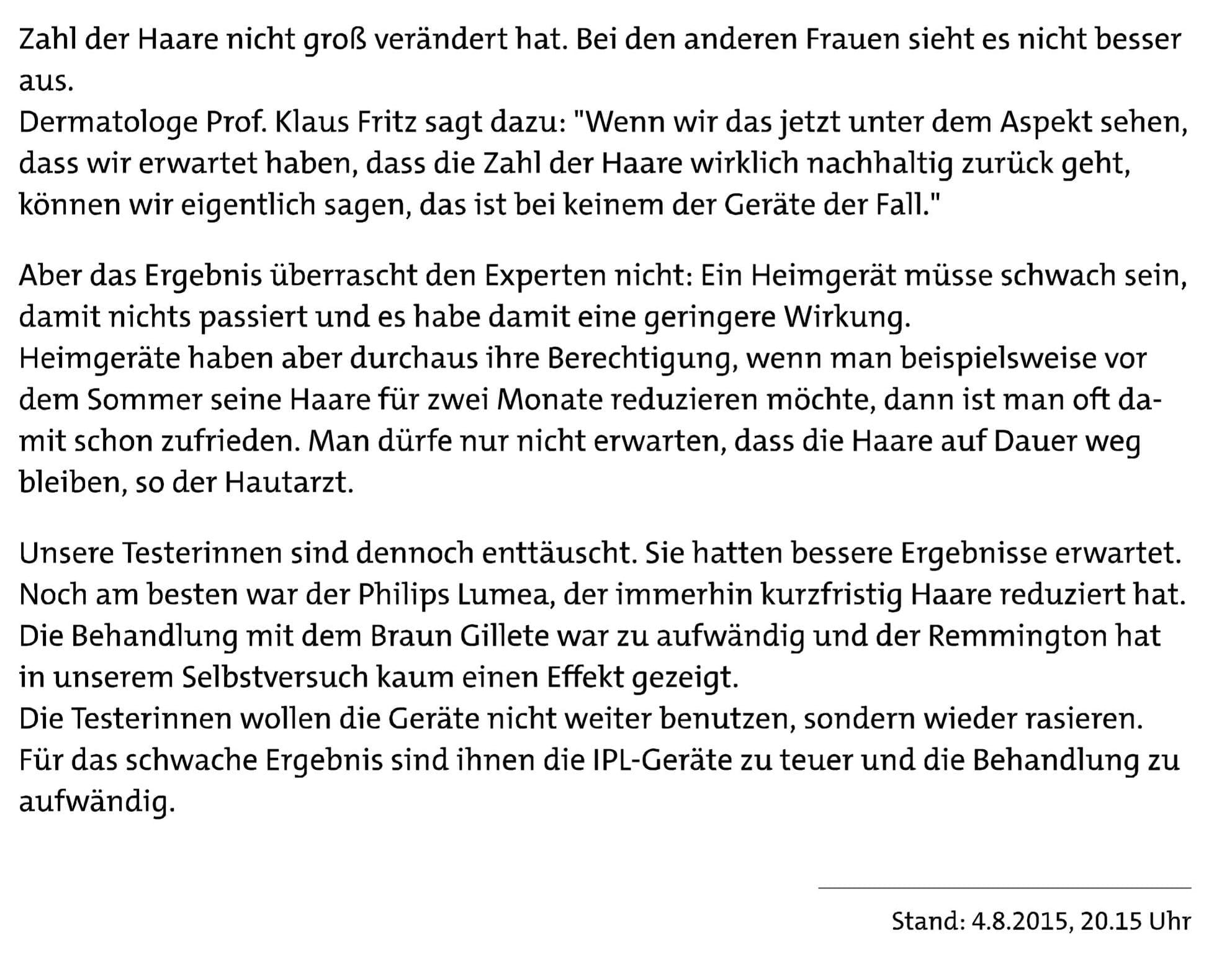 "Erfahrungen dauerhafte Haarentfernung zu Hause"